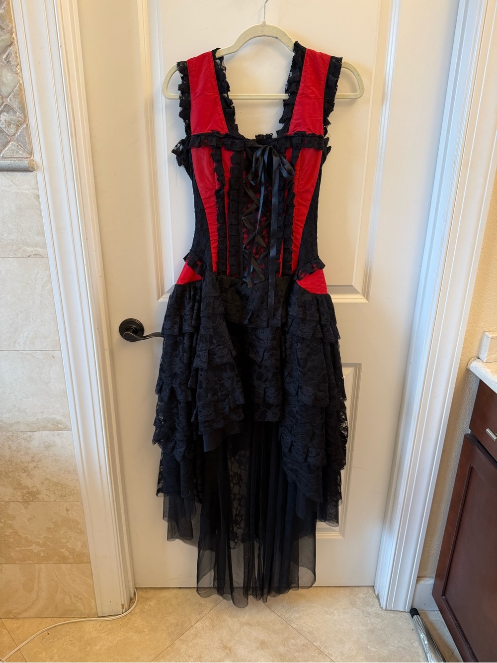 Burleska Ophelie Corset Dress Black & Red